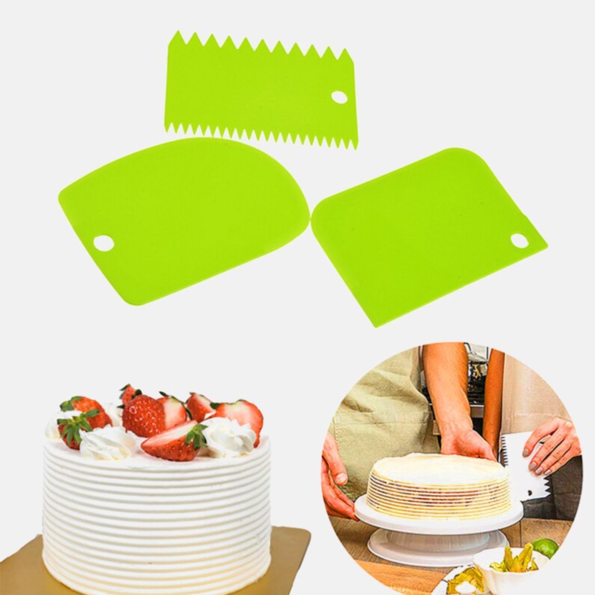 Pasta Hamur Şekillendirici Spatula Kesici Kazıyıcı Dekoratör Set (5563) #3