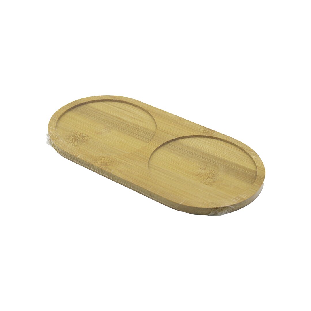 2 BÖLMELİ   OVAL  AHŞAP BAMBU YAĞDANIK ALTLIK  12X24X0.8CM (