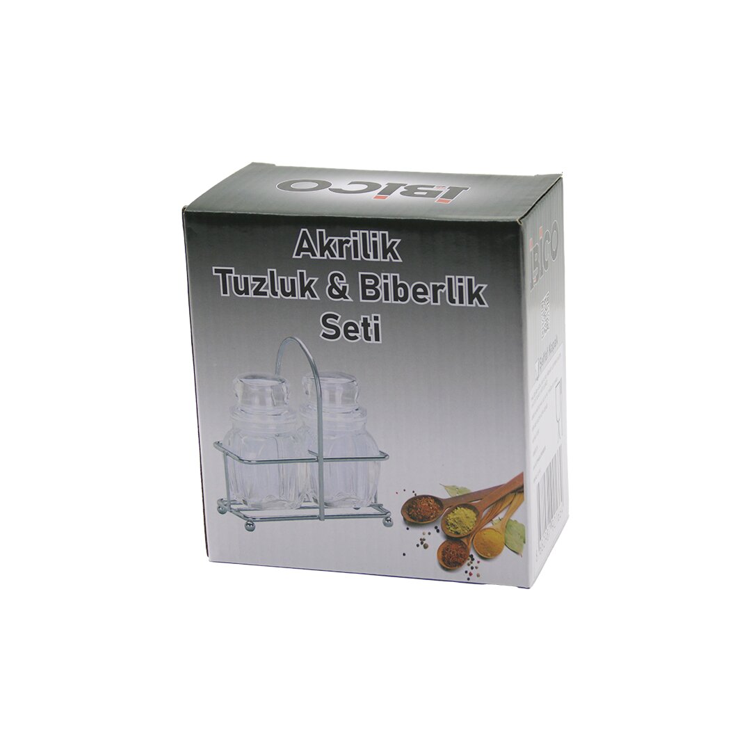 2 PCS ŞEFFAF KAPAK AKRİLİK TUZLUK - BİBERLİK - BAHARATLIK ME