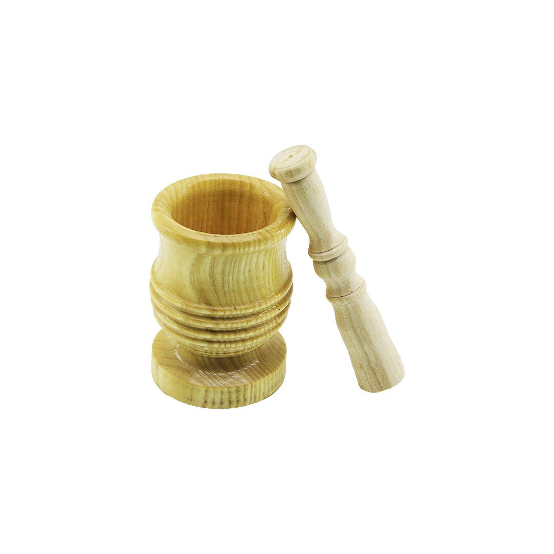 BÜYÜK BOY  LÜX AHŞAP HAVAN SARIMSAK DÖVECEK Ç: 8.3CM--D: 7CM