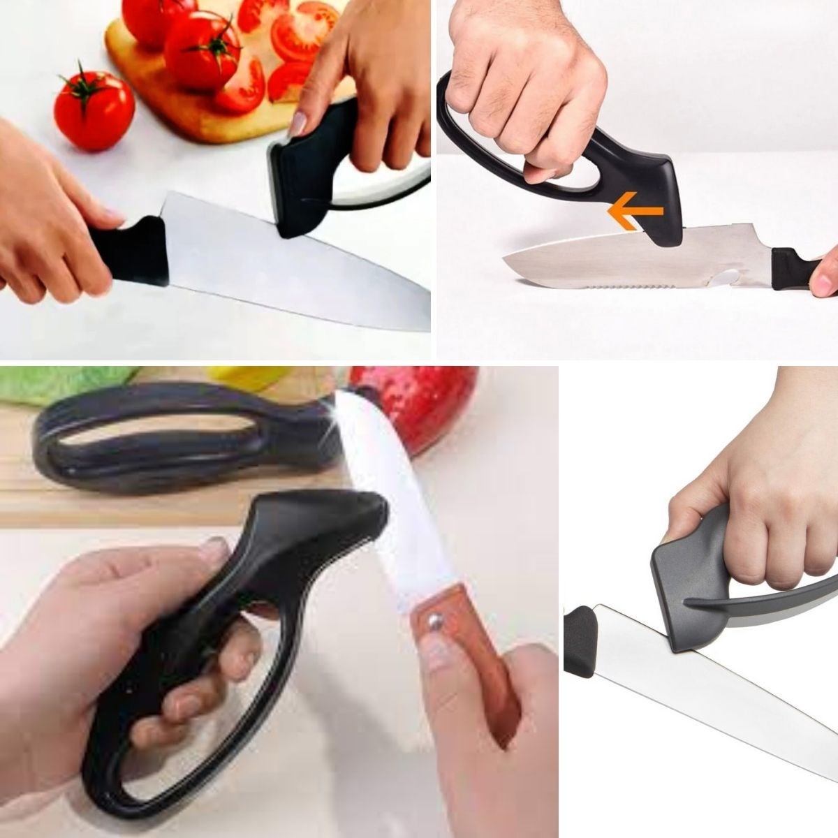 Kolay Tutuş Saplı Paslanmaz Çelik Manuel Bıçak Bileme Aleti (5563) #2