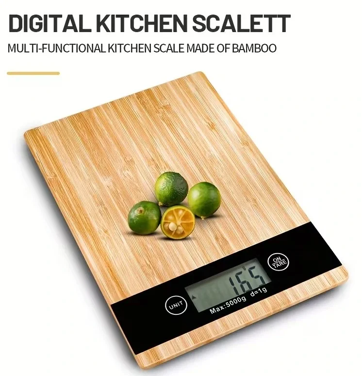 Crown Digital Kitchen Scale - 5kg Precision Bamboo Design (5563) #3
