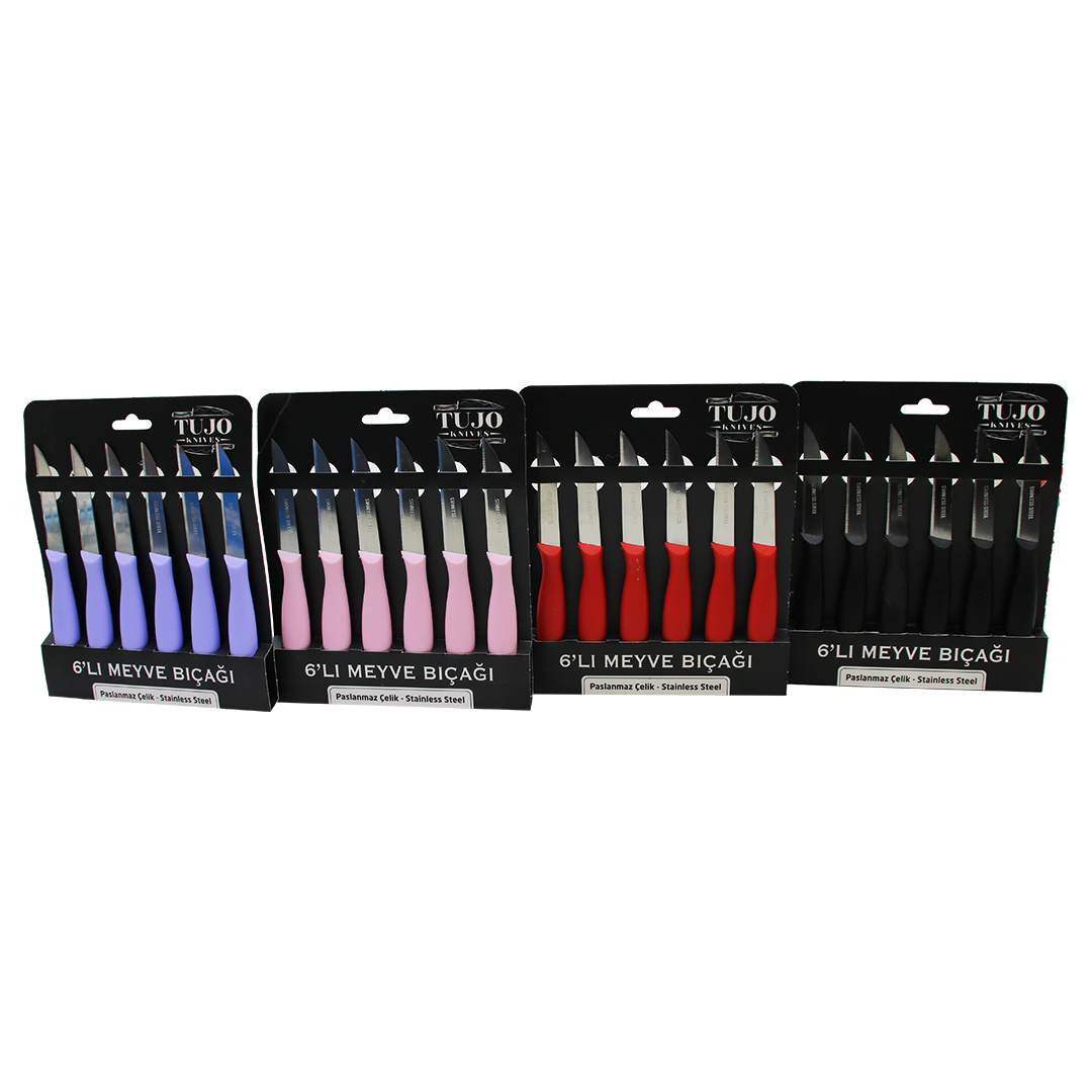 6-Piece Fruit Knife Set with Colorful Plastic Handles (5563)