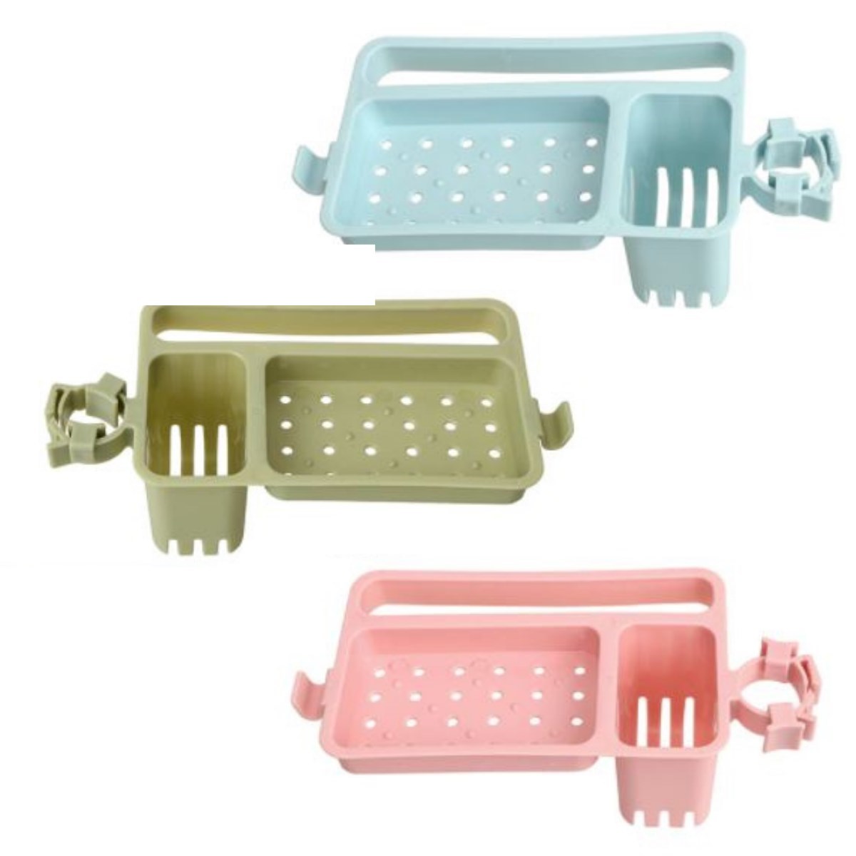 Musluğa Takılan Sünger Havlu Askılı Sabun Hazneli mutfak Banyo Lavabo Düzenleyici Organizer (5563) #2