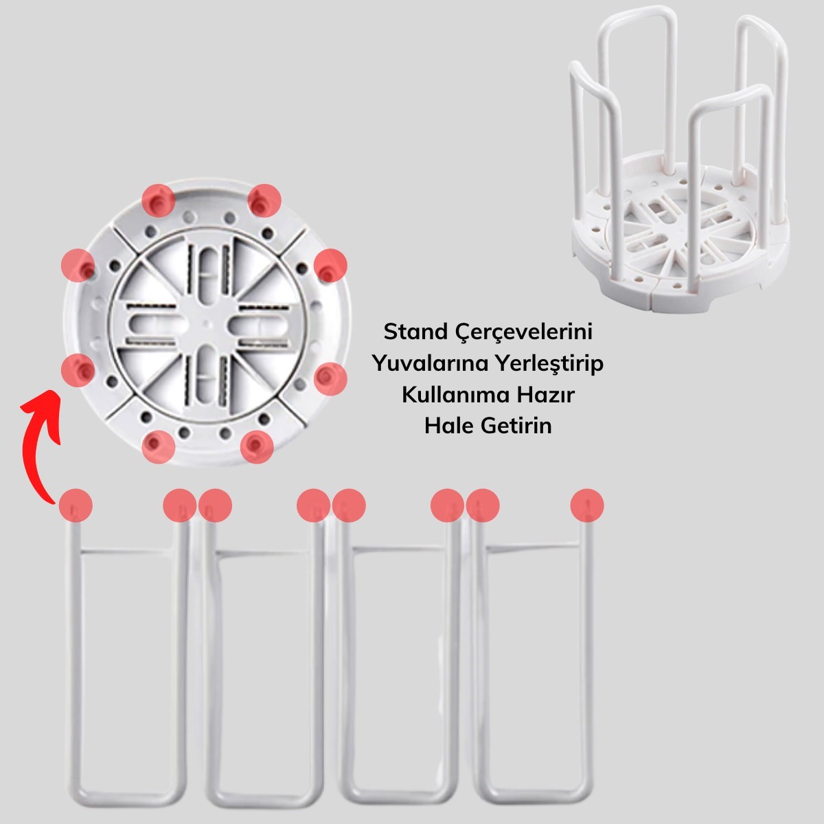 Tabak Bardak Kase Standı Bulaşık Kurutma Tutucu Mutfak Düzenleyici Organizatör (5563) #4