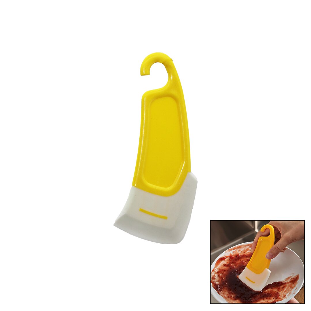 Oil & Stain Scraper Mini Silicone Spatula Plastic Handle