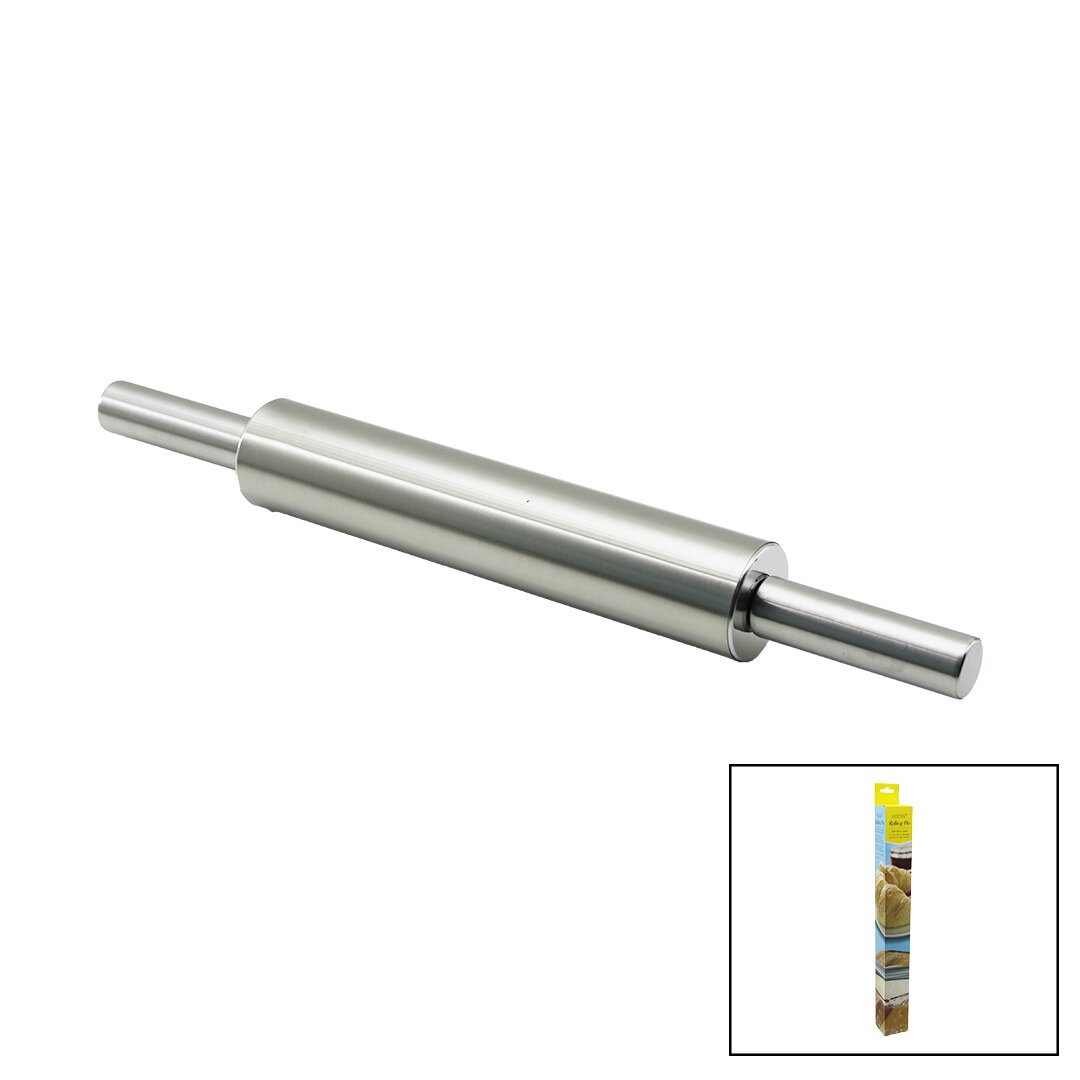 VOCEN Rolling Pin Steel Metal Roller - Dough Roller 25CM - H