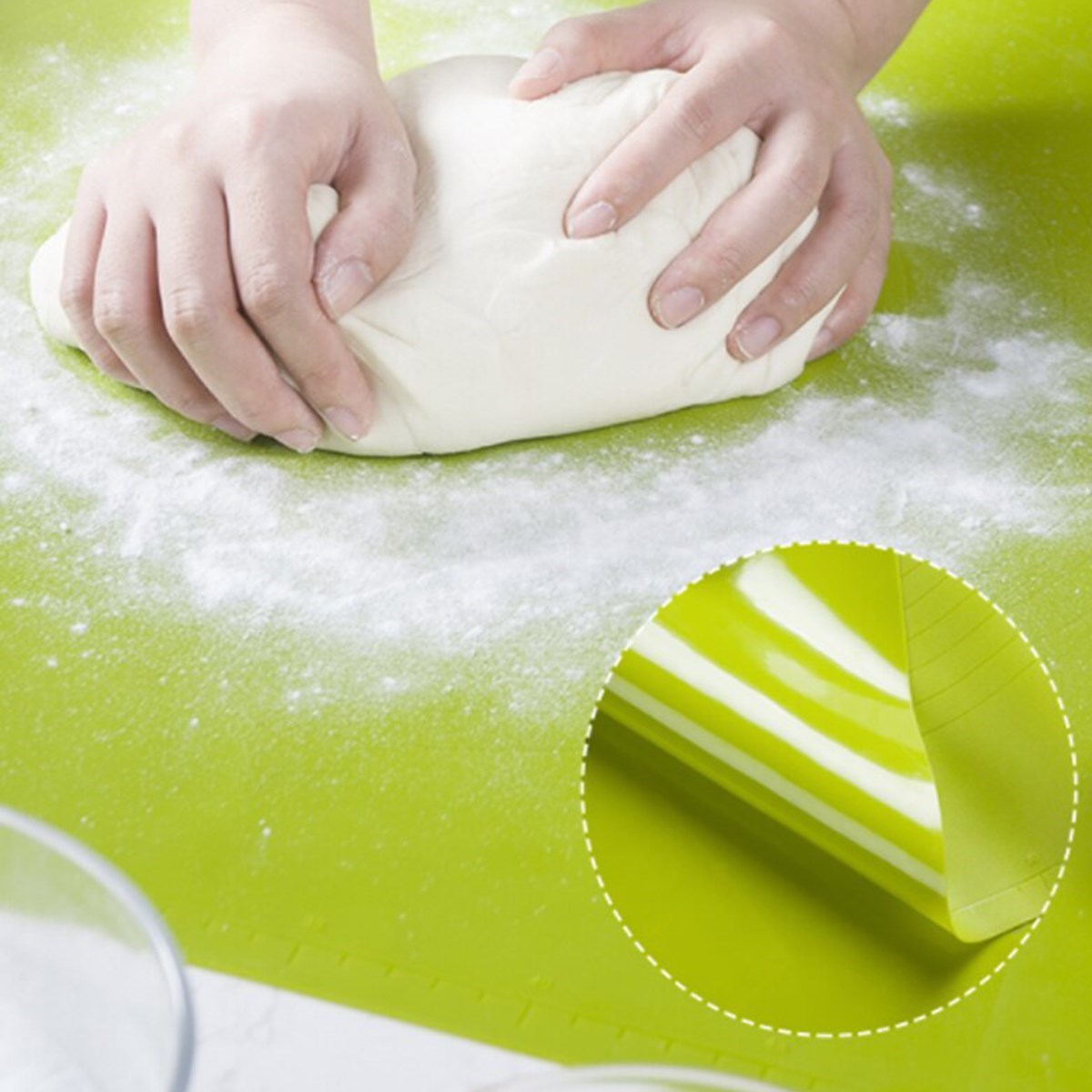 40*50 cm Silikon Ölçekli Kullanımı Kolay Hamur Açma Matı Ekmek Mantı Makarna Hamuru Yoğurma Matı (5563) #2