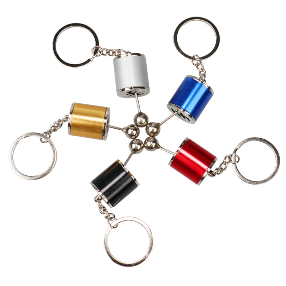 Beweglicher Auto-Schaltknauf Schlüsselanhänger 6-Gang Manuelles Getriebe #4