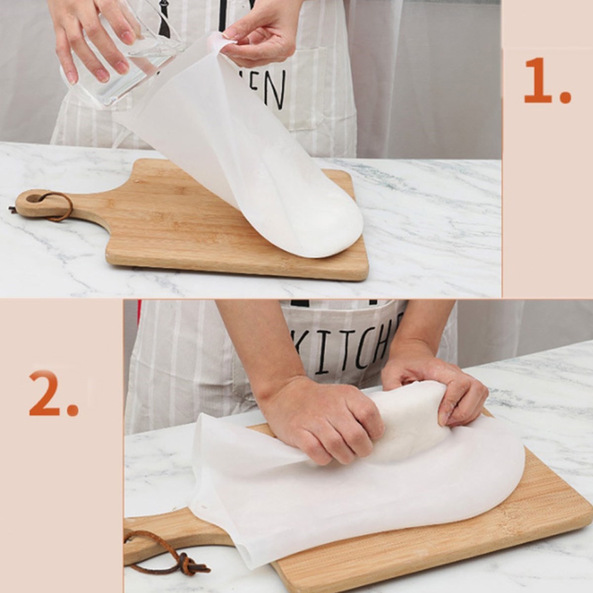 Büyük Hamur Torbası Silikon Şeffaf Hamur Yoğurma Torbası Ekmek Makarna Mantı Hamuru Kolay Yoğurma (5563) #4