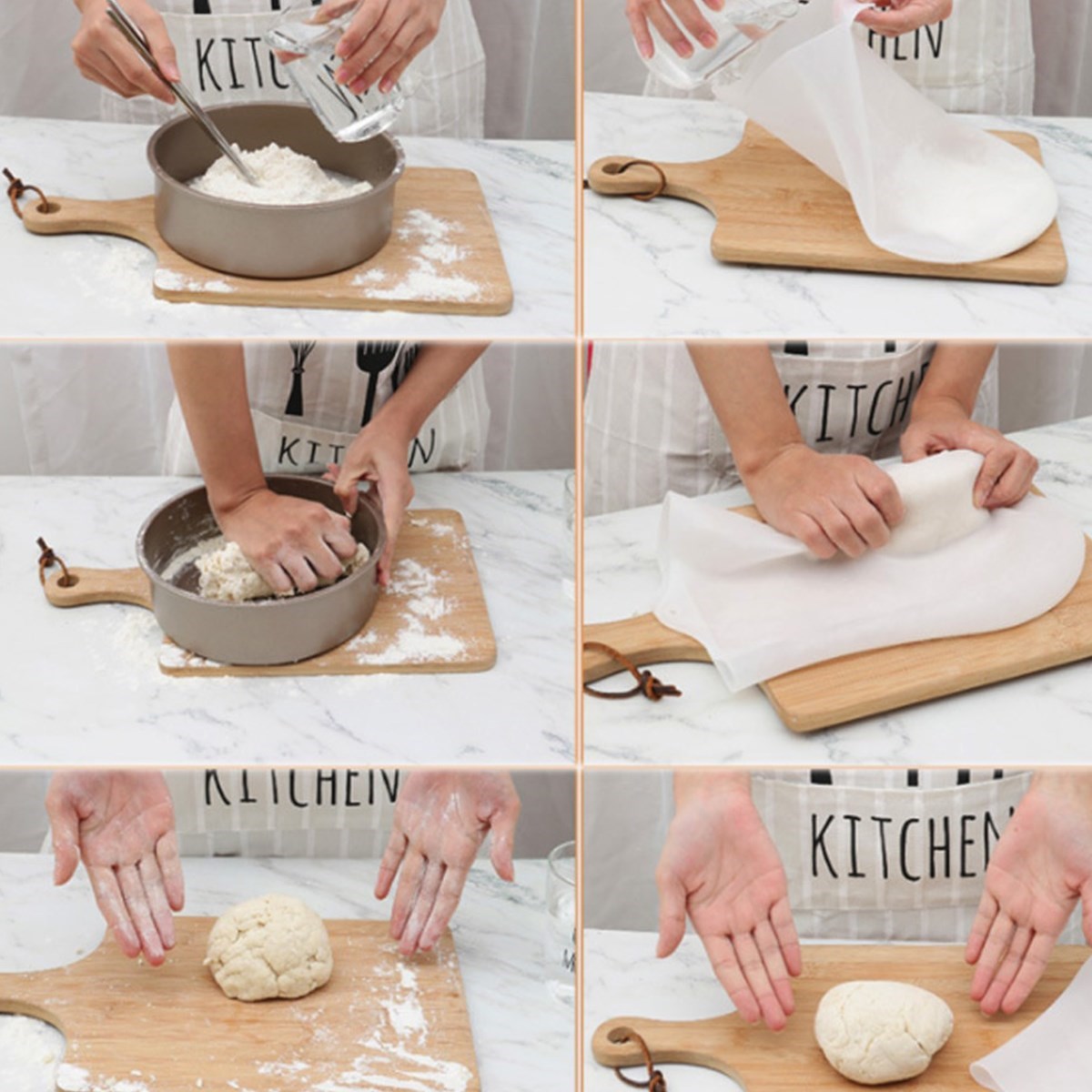 Büyük Hamur Torbası Silikon Şeffaf Hamur Yoğurma Torbası Ekmek Makarna Mantı Hamuru Kolay Yoğurma (5563) #5