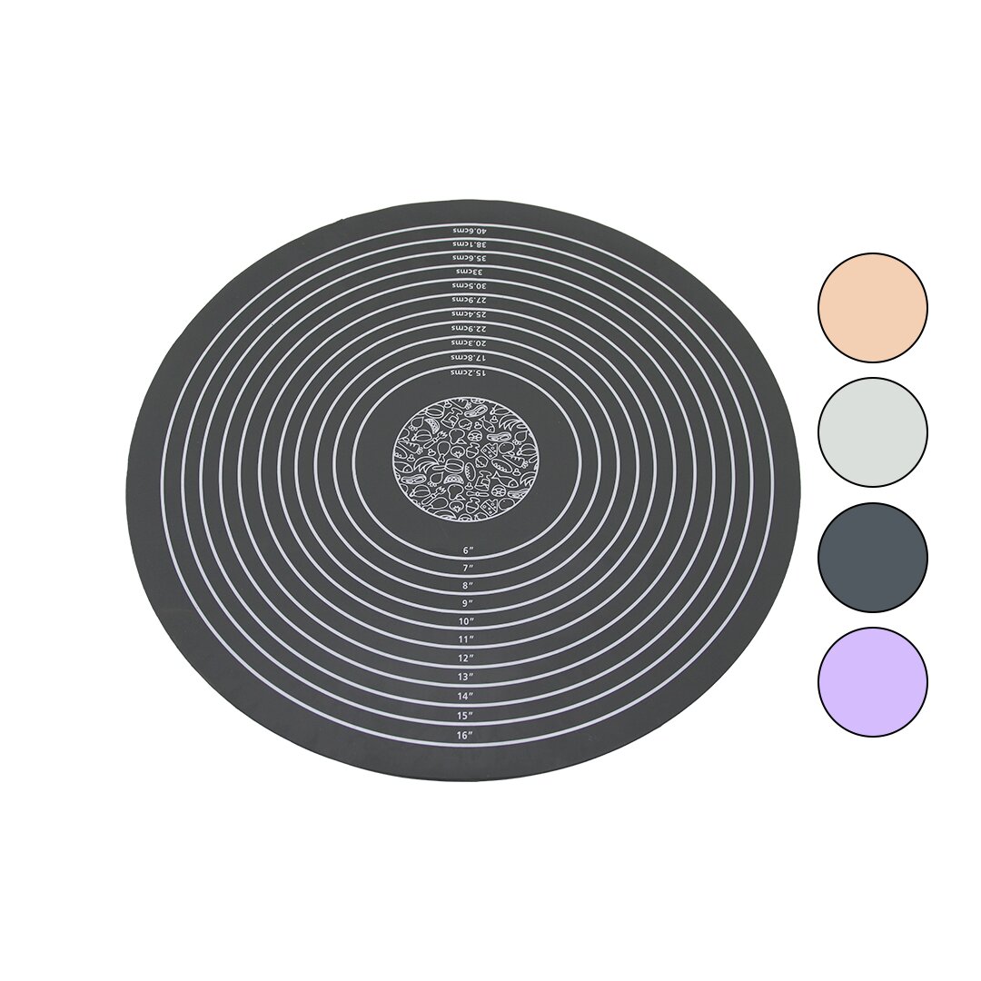 Round Colored Silicone Mat with Measurements 190GR Diameter