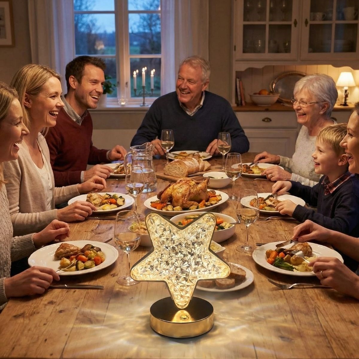 Kristall LED Tischlampe Sternmodell – Touchscreen, 3 Farblichmodi, aufladbar (5563) #2