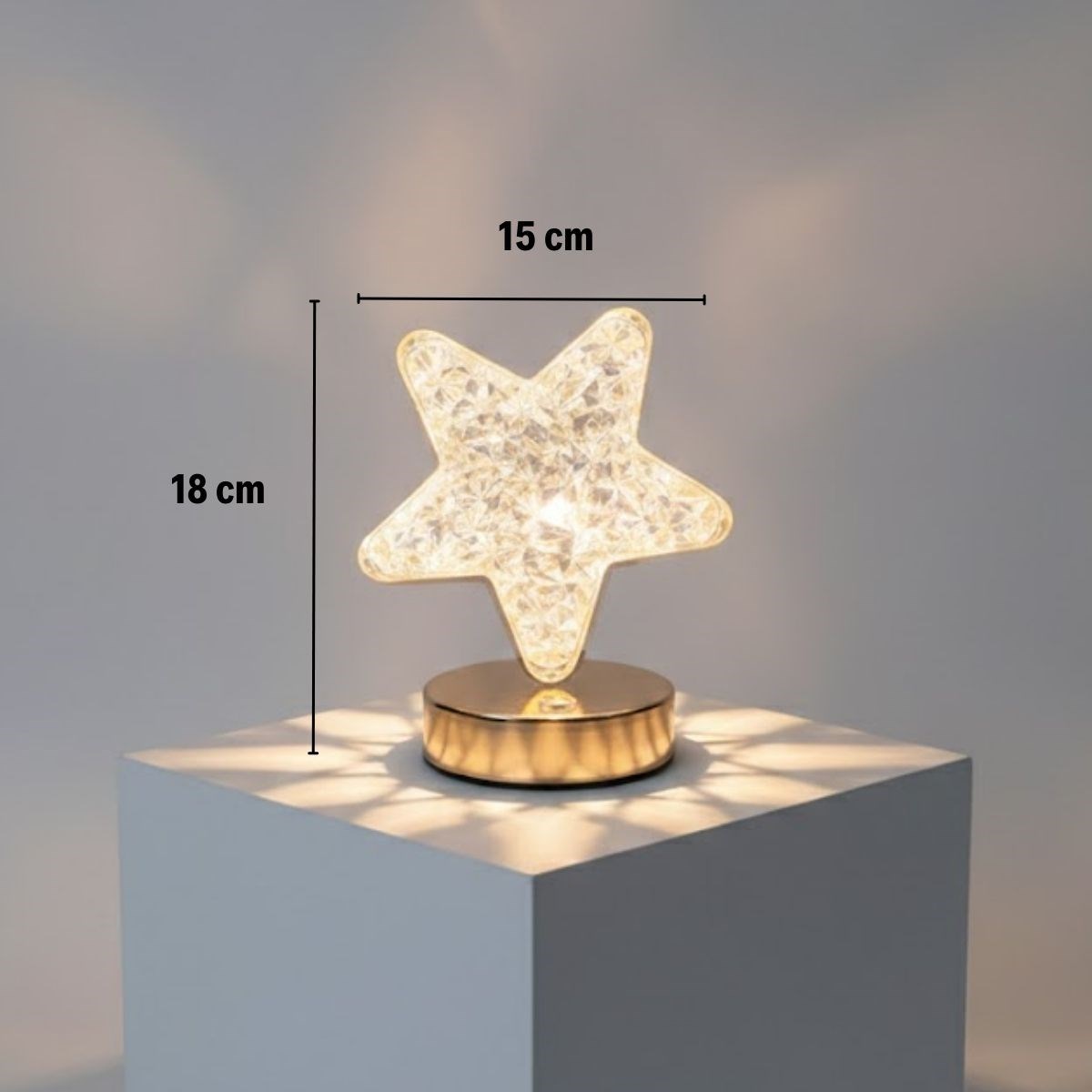 Kristall LED Tischlampe Sternmodell – Touchscreen, 3 Farblichmodi, aufladbar (5563) #5