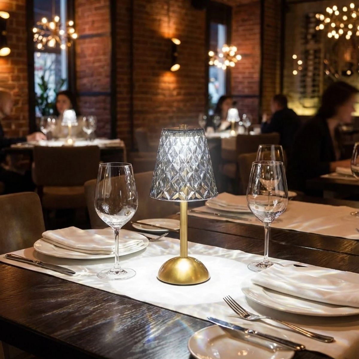 Tall Classic Grey Baklava LED Table Lamp – Touch, 3 Color Light Modes, Rechargeable #2