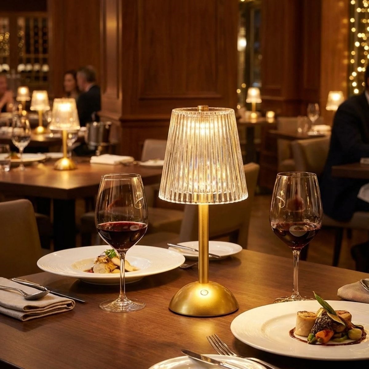 Long Classic Striped LED Table Lamp – Touch Control, 3 Color Modes #3