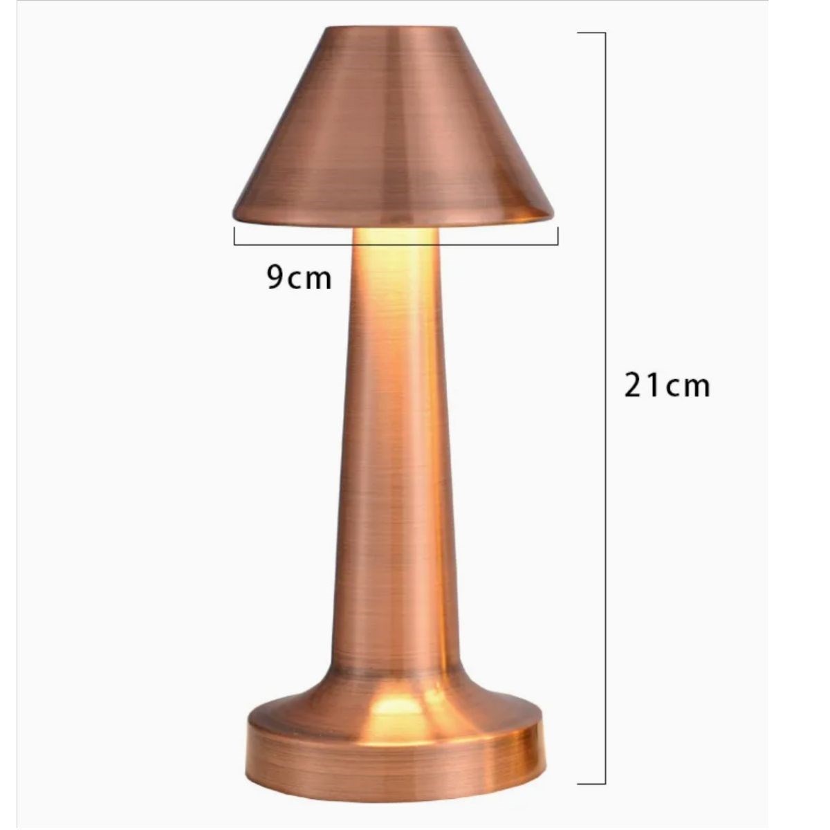 Çatı Model Bronz Renk Şarjlı Dokunmatik 3 Renkli LED Masa Lambası (5563) #4