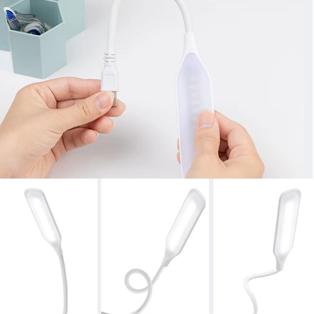 USB Girişli 14 Ledli 3 Kademeli Dokunmatik Masa/Kitap Okuma Lambası Ledi Beyaz (5563) #3