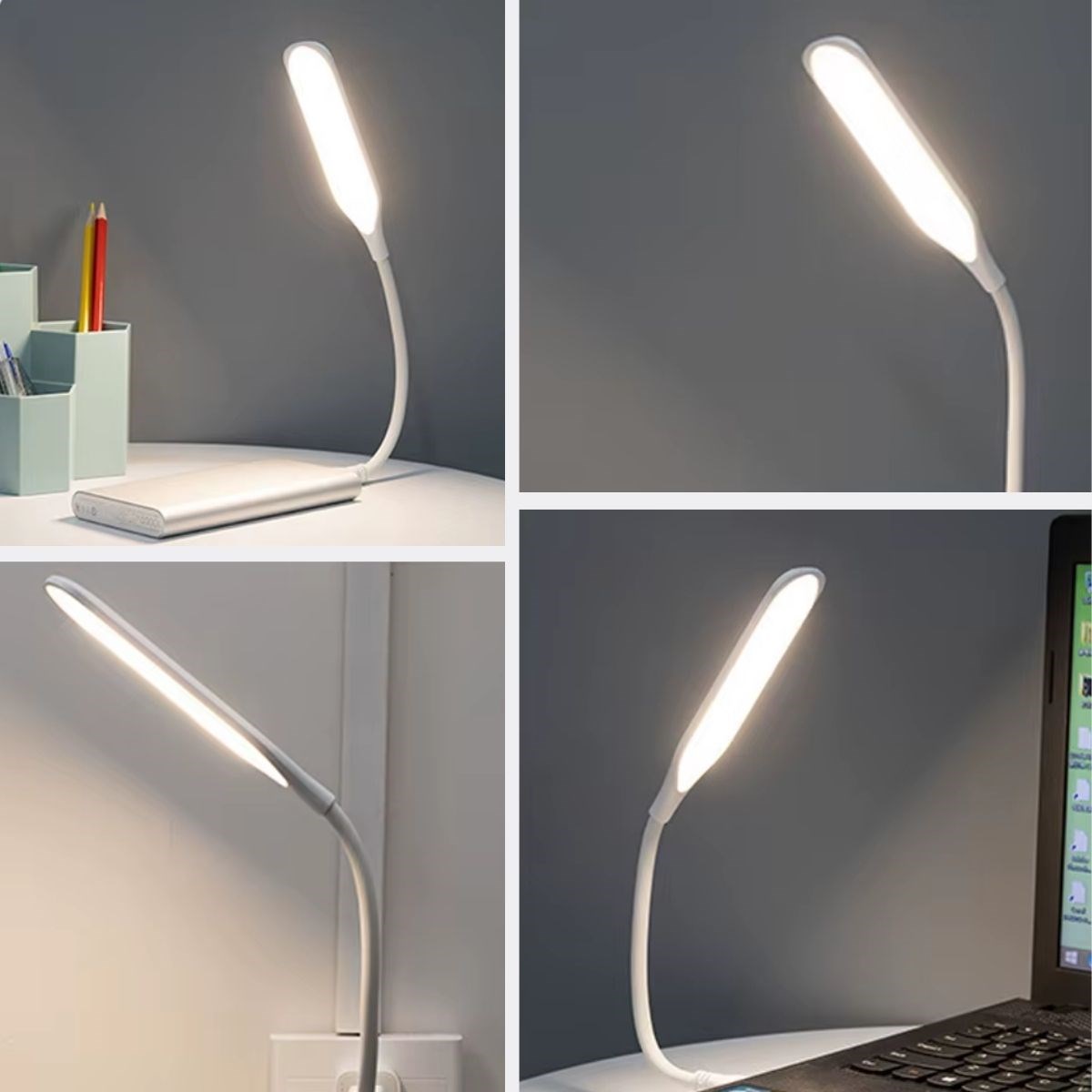 USB Girişli 14 Ledli 3 Kademeli Dokunmatik Masa/Kitap Okuma Lambası Ledi Beyaz (5563) #5