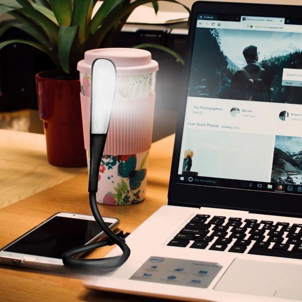 USB Girişli 14 Ledli 3 Kademeli Dokunmatik Masa/Kitap Okuma Lambası Ledi Siyah (5563) #2