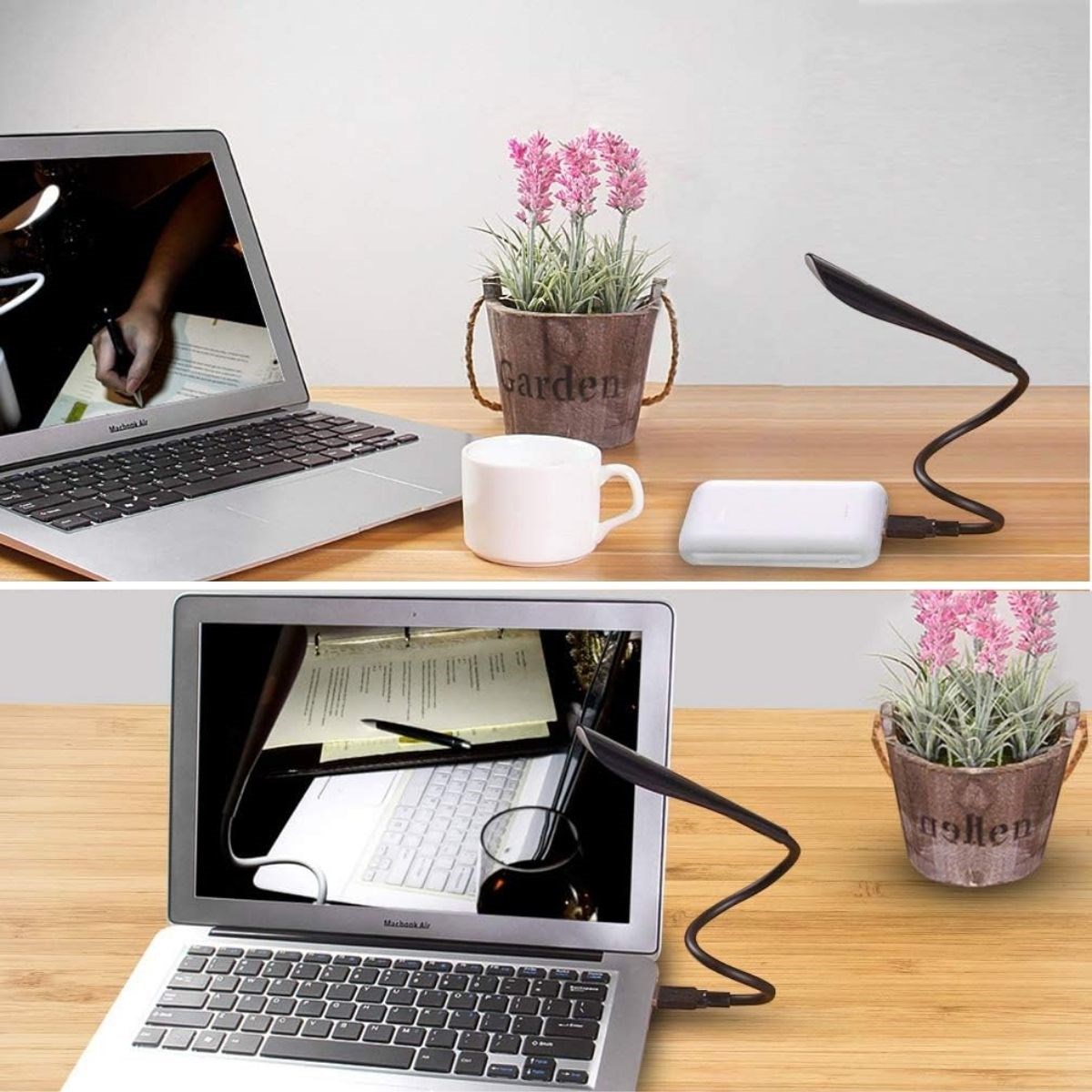 USB Girişli 14 Ledli 3 Kademeli Dokunmatik Masa/Kitap Okuma Lambası Ledi Siyah (5563) #5