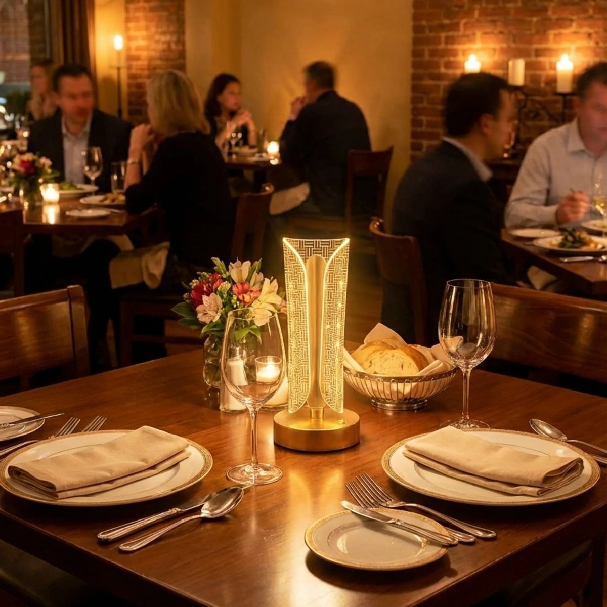 İki Yandan Kavisli Silindirik Çizgi Model Kristal LED Masa Lambası – Dokunmatik, 3 Renk Işık Modlu, Şarjlı Dekoratif Gece Lambası (5563) #2