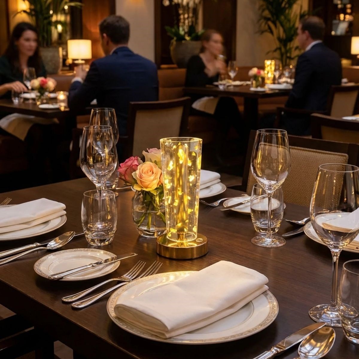 Silindirik Kristal Altın Toz Model LED Masa Lambası – Gold Tabanlı, Dokunmatik, 3 Renk Işık Modlu, Şarjlı Modern Dekoratif Gece Lambası (5563) #2