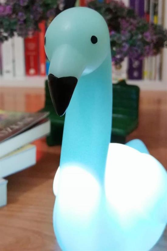 Dekoratif Işık Altında Renk Değiştiren pilli Kuğu Gece Lambası (5563) #4