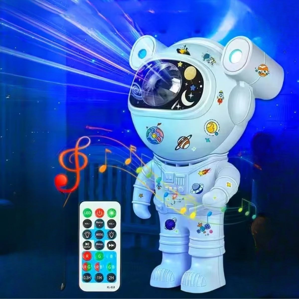 Stickerlı ,Kumandalı ASTRONOT Model Gece Lambası (5563) #4