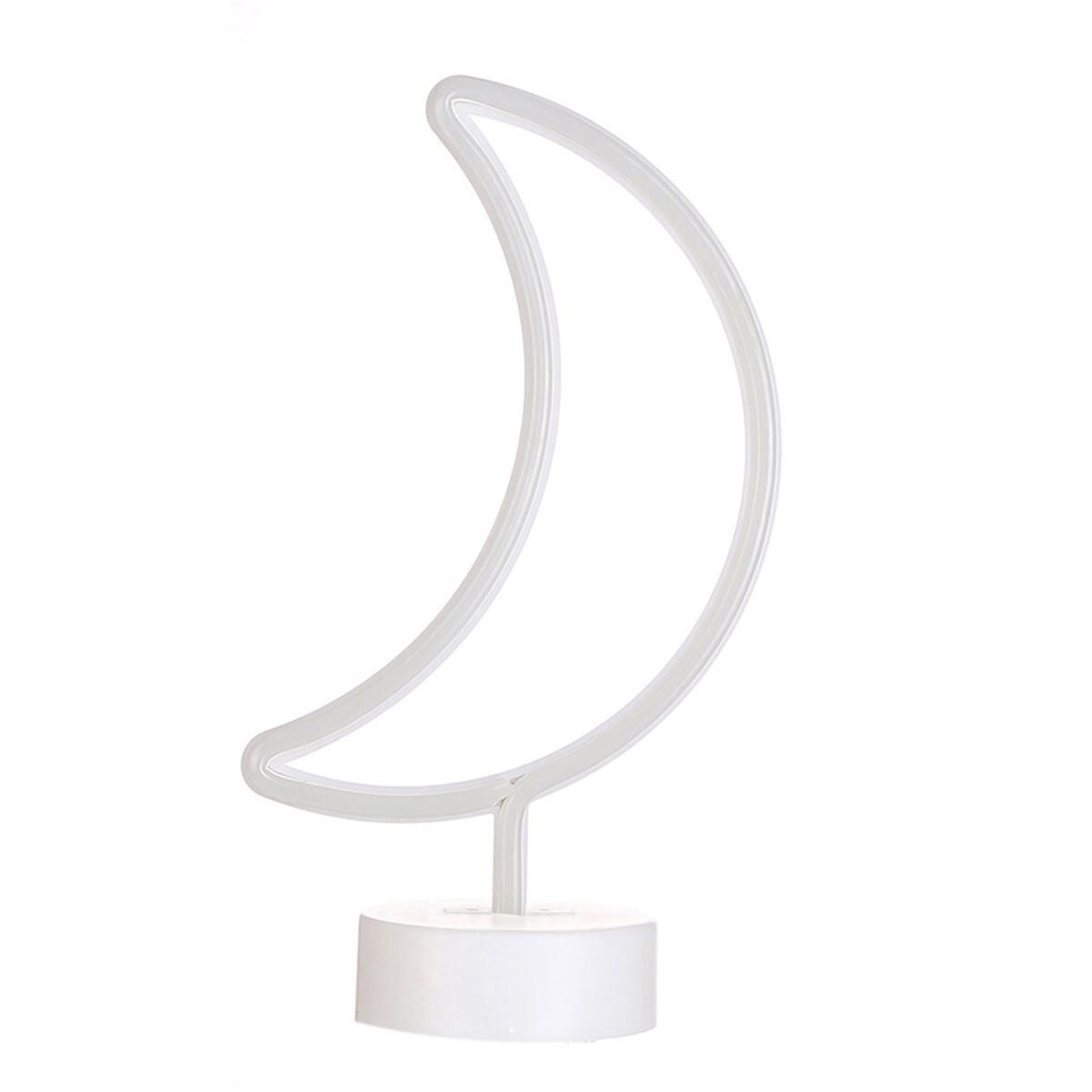 Dekoratif Pilli Ay Tasarımlı 3D Neon Led Masa Ve Gece Lambası (5563) #2