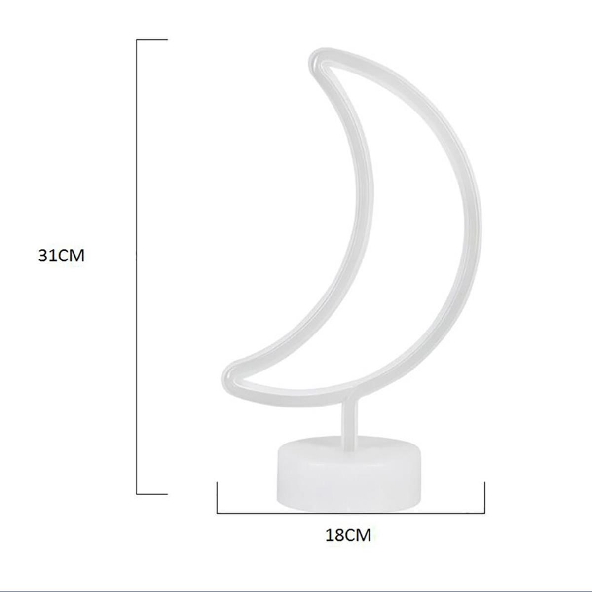 Dekoratif Pilli Ay Tasarımlı 3D Neon Led Masa Ve Gece Lambası (5563) #3