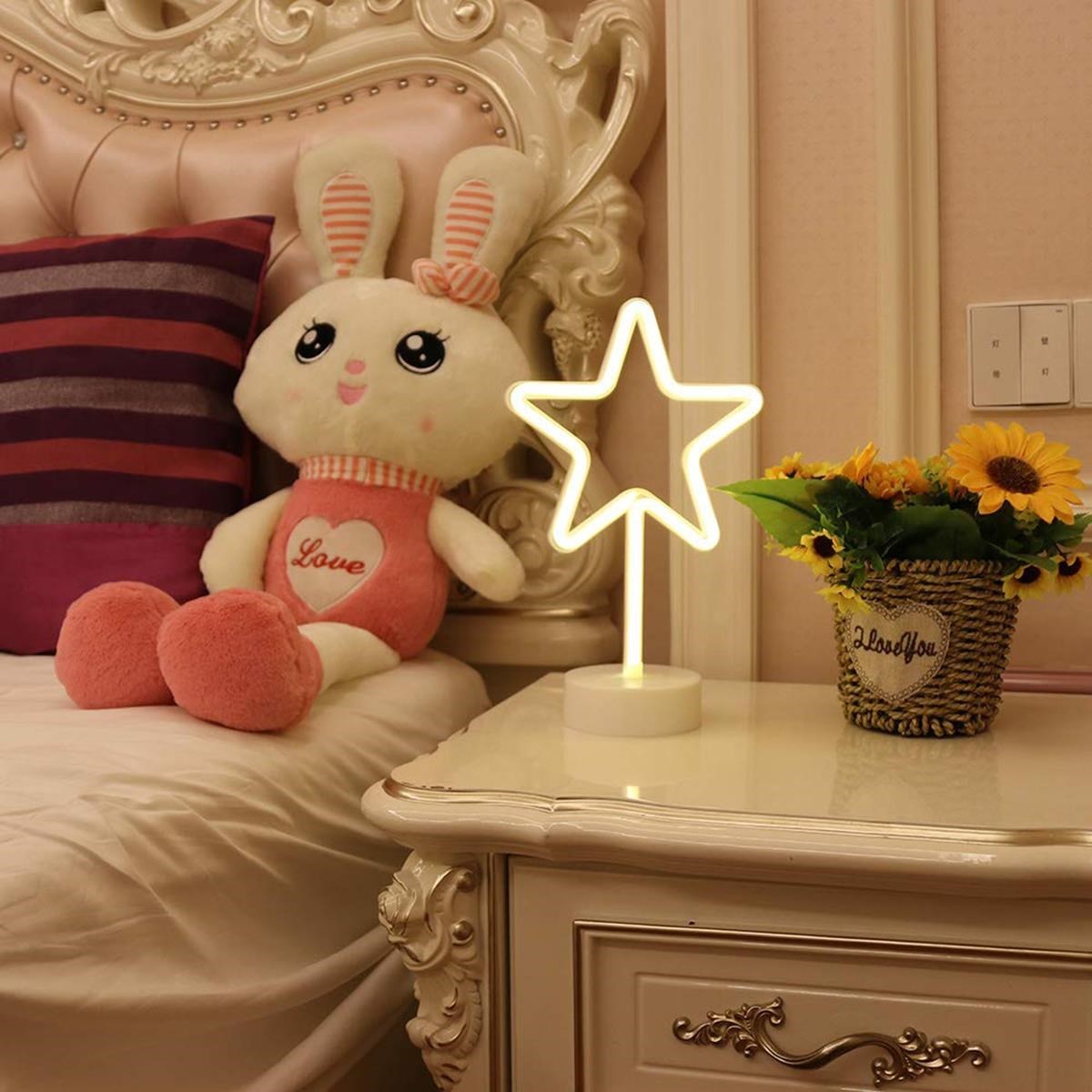 Yıldız Tasarımlı Neon Led Masa Ve Gece Lambası Dekoratif Işık (5563) #5