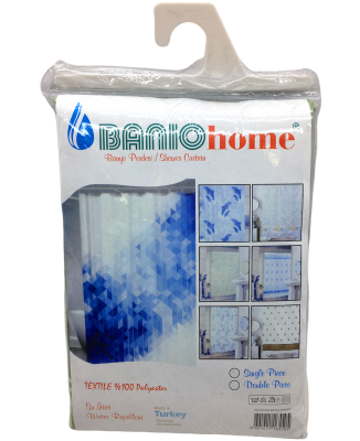 POLYESTER ÇİFT KANAT SU İTİCİ BANYO PERDESİ 90X200CM (5563)