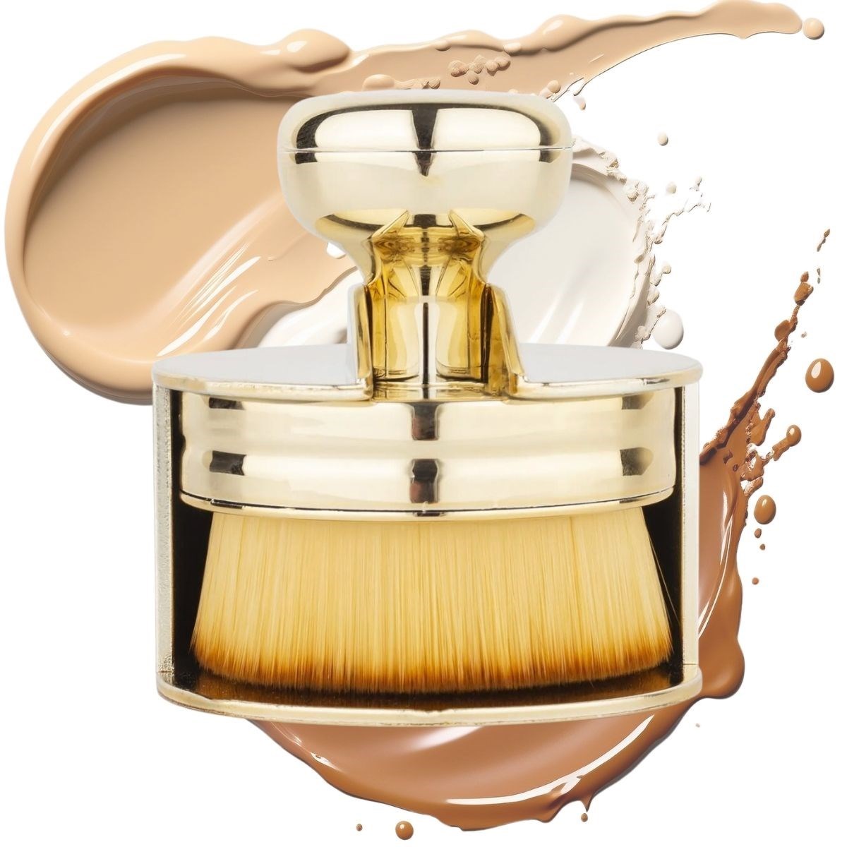 Professioneller Gold Foundation Pinsel mit ergonomischem Gri