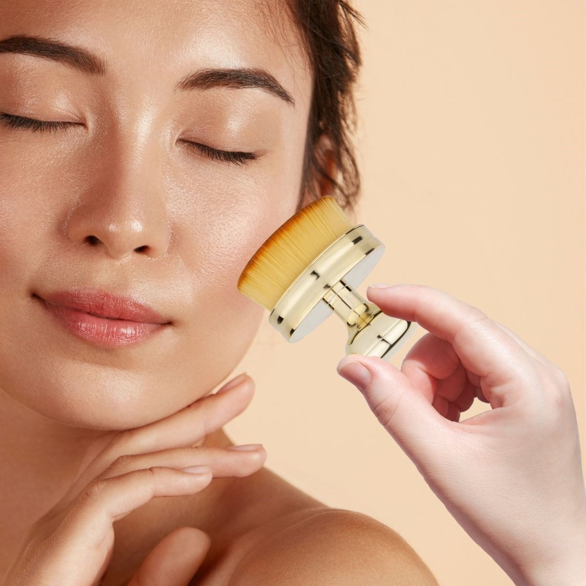 Profesyonel Geniş Pratik Tutma Saplı Gold Büyük Fondöten Yayma Fırçası (5563) #2