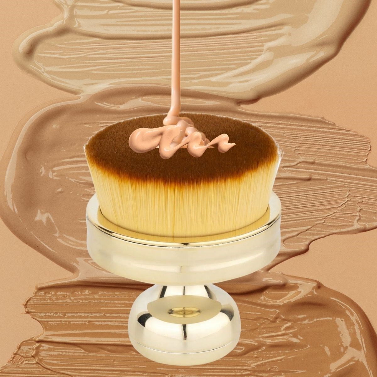 Profesyonel Geniş Pratik Tutma Saplı Gold Büyük Fondöten Yayma Fırçası (5563) #3