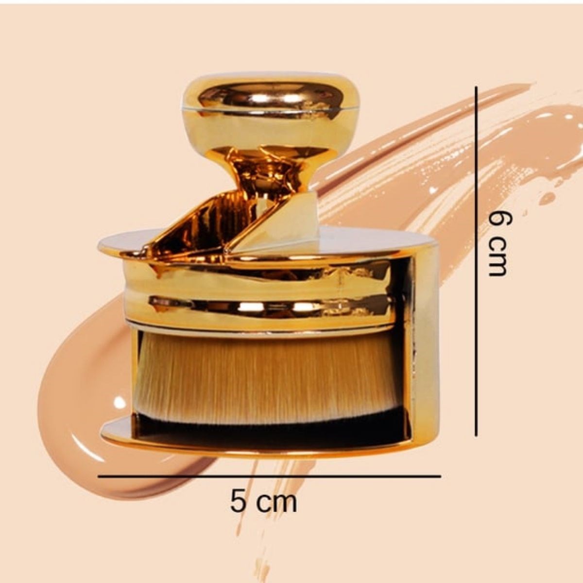 Profesyonel Geniş Pratik Tutma Saplı Gold Büyük Fondöten Yayma Fırçası (5563) #5