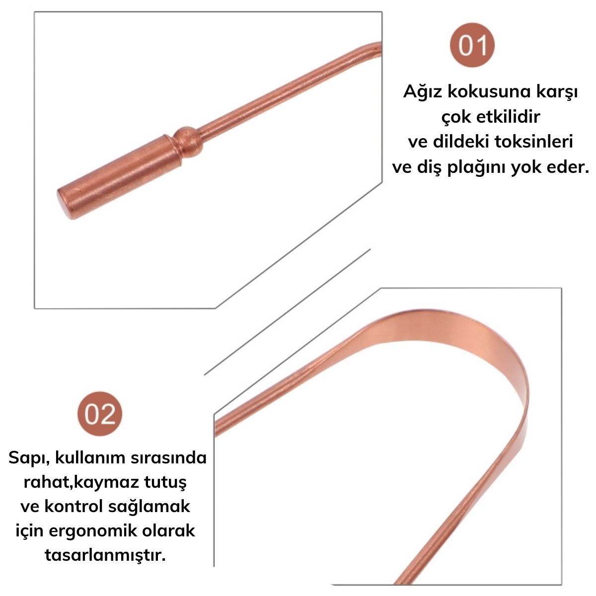 Kupfer Zungenschaber Oil Pulling Zahnbelag Reiniger (5563) #5