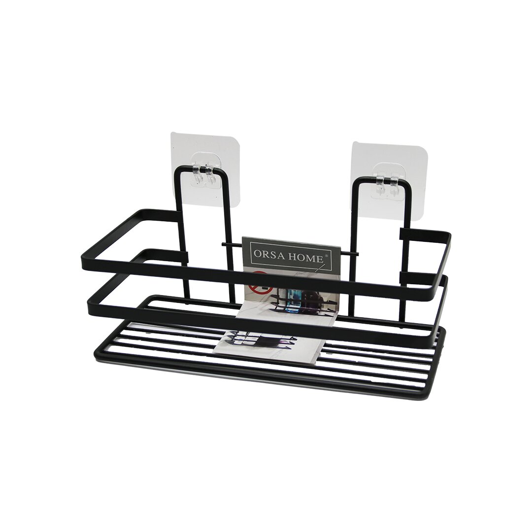 Selbstklebend hängbares multifunktionales schwarzes Badablag