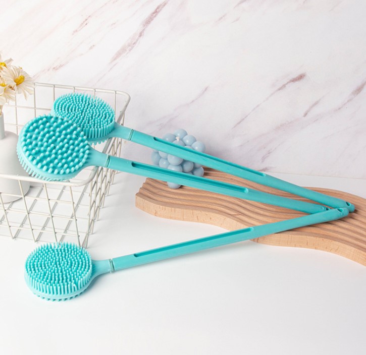 Doppelseitige Silikon-Badebürste mit langem Griff CM-331 (5563) #3