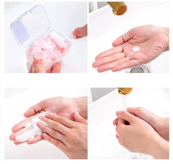 100 Yaprak Eriyen Mini Parfümlü Kağıt Sabun (5563) #5