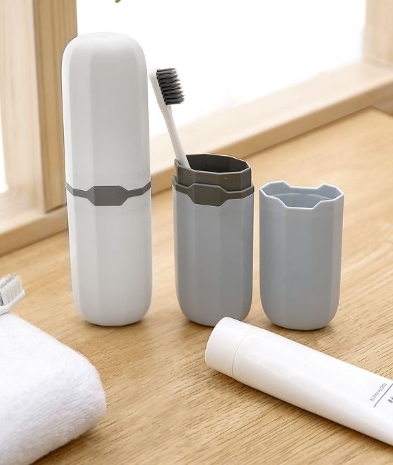 Seyahat Tipi Diş Fırçası ve Makyaj Fırça Kabı 2 Renk (5563) #2