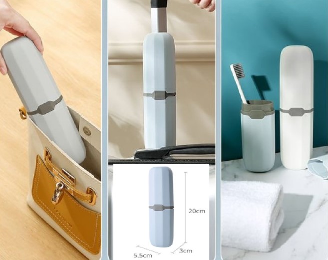 Seyahat Tipi Diş Fırçası ve Makyaj Fırça Kabı 2 Renk (5563) #4