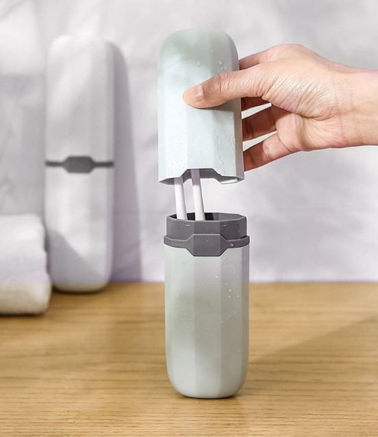 Seyahat Tipi Diş Fırçası ve Makyaj Fırça Kabı 2 Renk (5563) #5