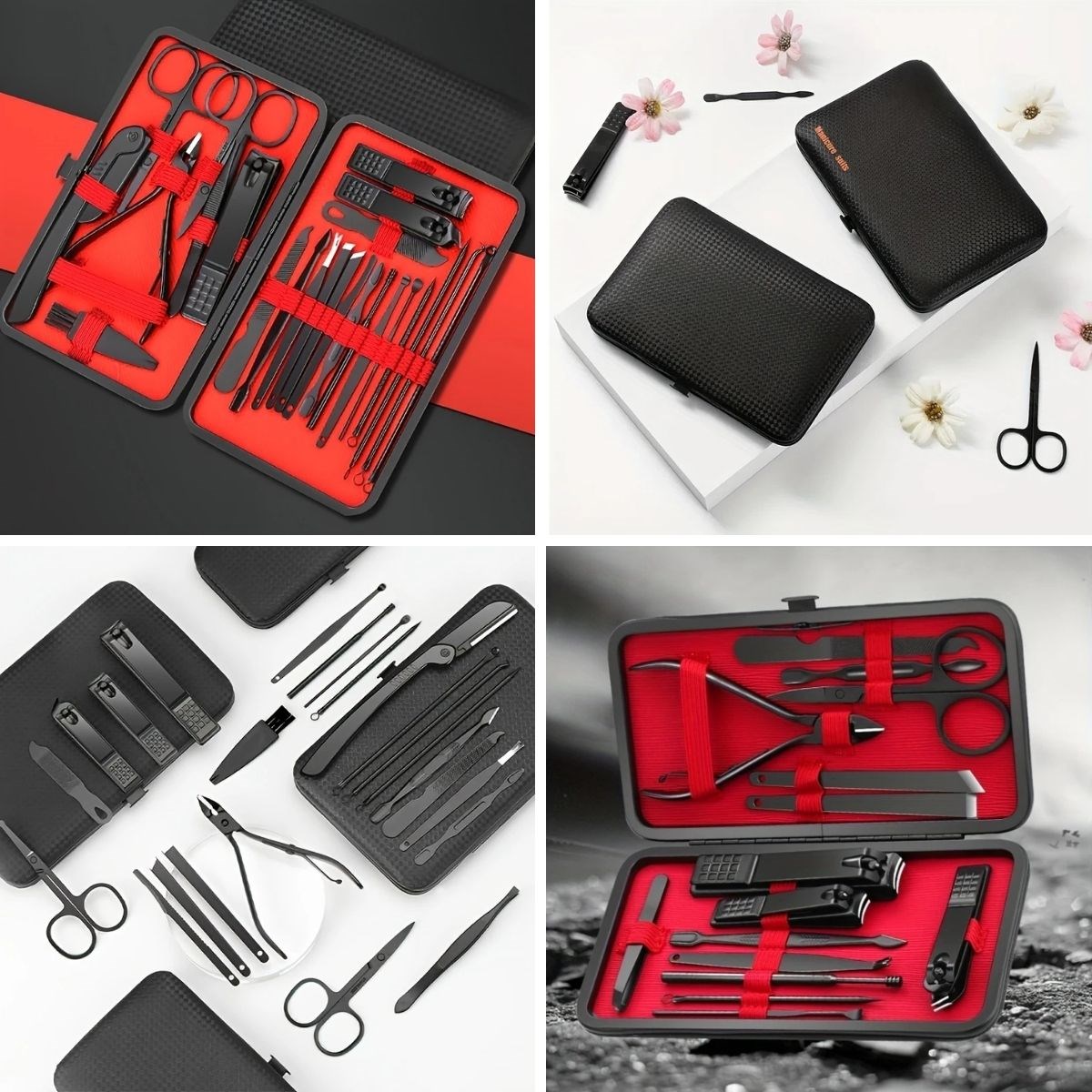 24 Parça Kendiliğinden Deri Çantalı Seyahat Tipi Manikür Pedikür Seti (5563) #3