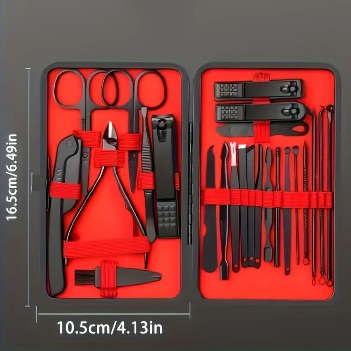 24 Parça Kendiliğinden Deri Çantalı Seyahat Tipi Manikür Pedikür Seti (5563) #4