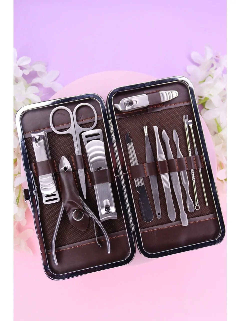 Nagelschere Nagelpflege Set mit Ledertasche 12-teilig (5563) #2