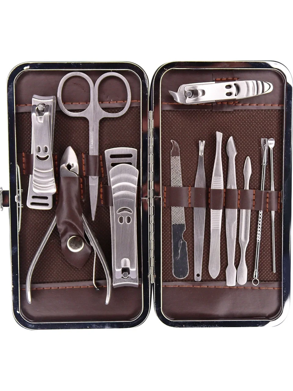 Nagelschere Nagelpflege Set mit Ledertasche 12-teilig (5563) #4