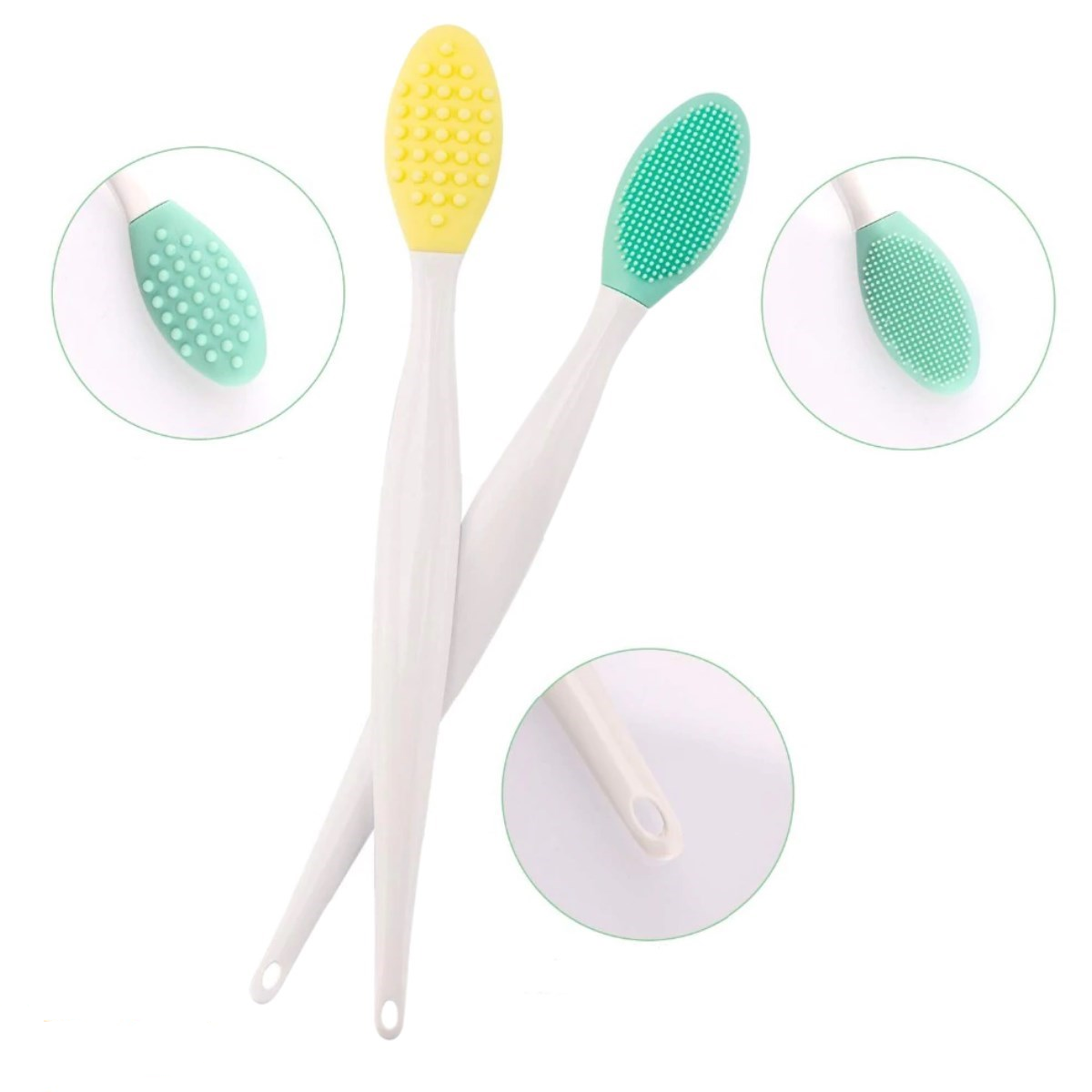 2 Adet Dudak Fırçası Peeling Etkili Gözenek Siyah Nokta Temizleyici Akne Giderici Çift Yönlü Fırça (5563) #4