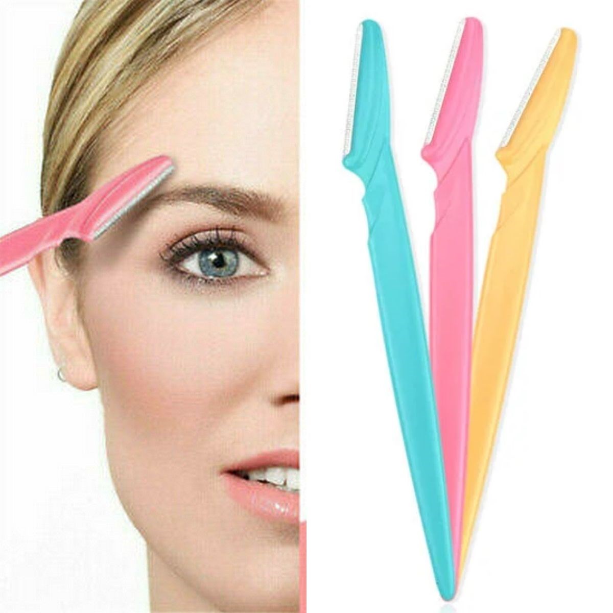 3’lü Kadın Kaş Usturası Seti – Hassas Ciltler İçin Güvenli Y